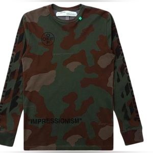 OFF-WHITE camp long sleeve logo shirt NWT